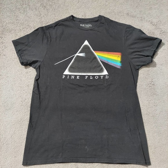 Pink Floyd Shirt Mens Medium Dark Side Of The Moon Album Prism Black SS Tee - Picture 2 of 6